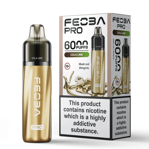 Feoba Pro 6000 Disposable Device 20MG - Pack of 5 - Eliquid Base - Cherry Ice